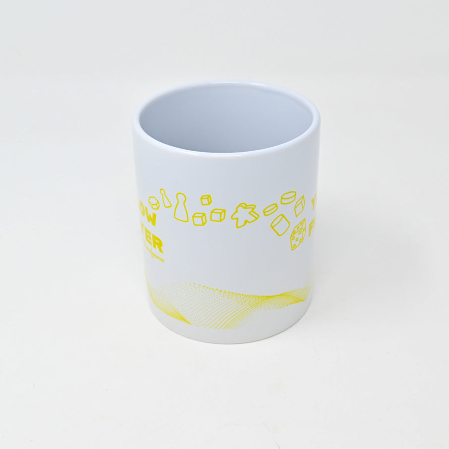 Tasse weiß mit Aufdruck - Yellow Player mit Spielmaterial Motiv gelb