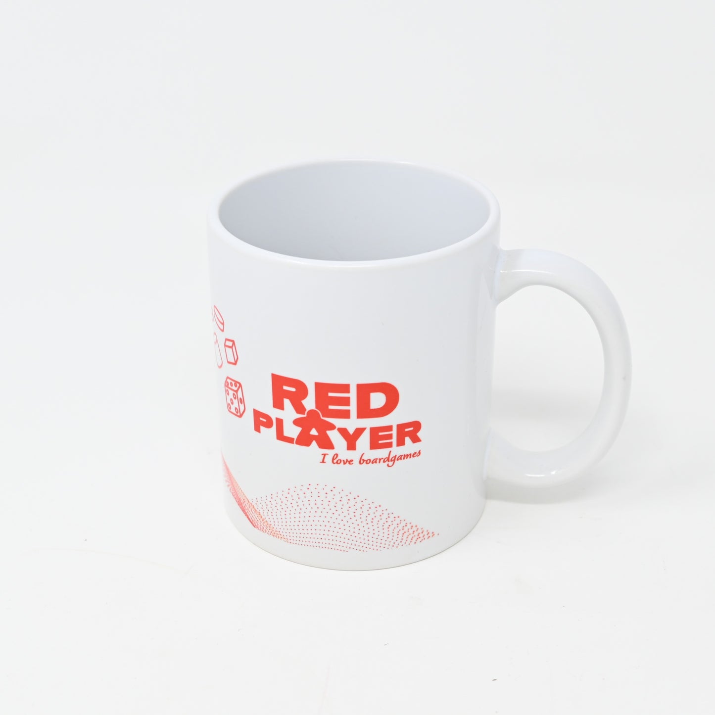 Tasse weiß mit Aufdruck - Red Player mit Spielmaterial Motiv rot