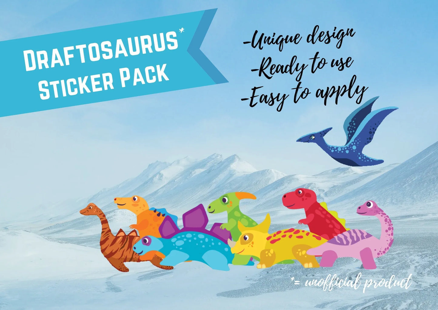 MeepleStickers Draftosaurus + Marina + Aeria Sticker Pack Upgrades