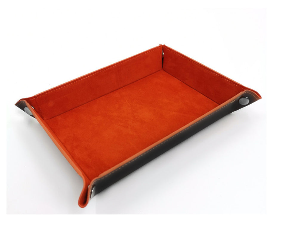 Würfelteller faltbar rechteckig PU Leder Samt