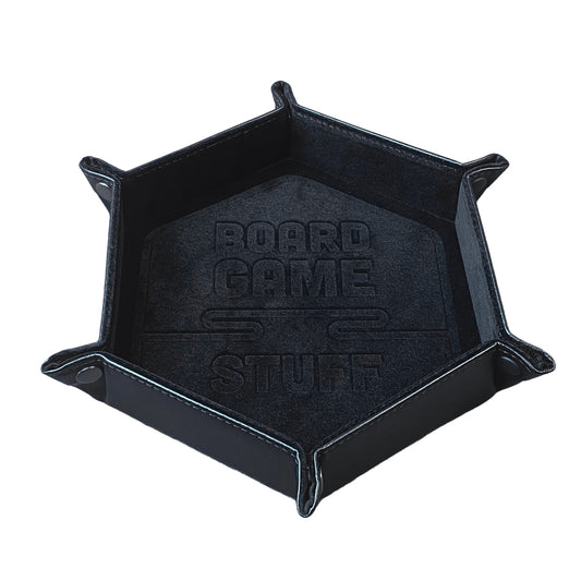 Premium Würfelteller Boardgame Stuff faltbar sechseckig hexagon schwarz Würfelspiele Brettspiele