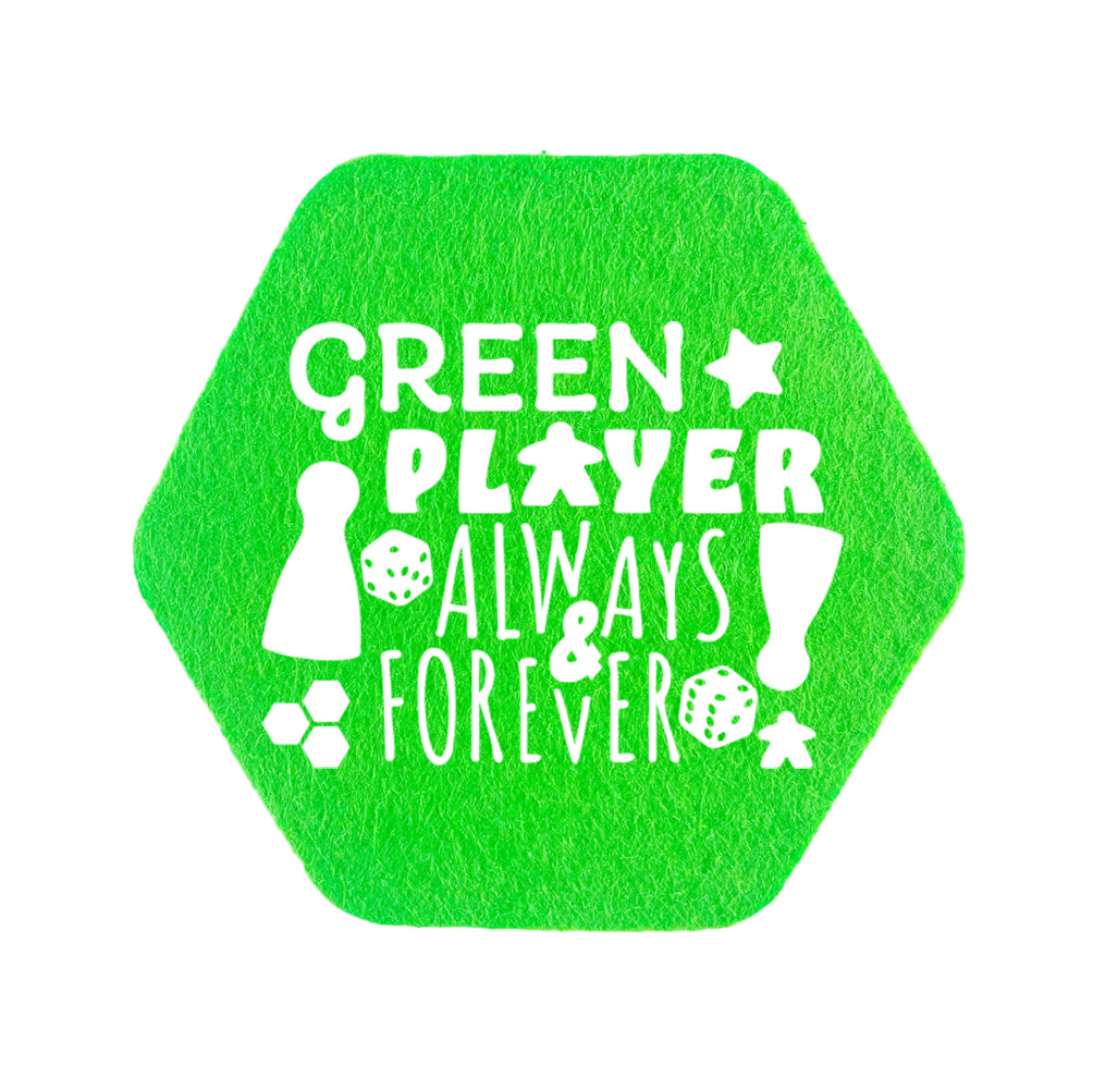 Untersetzer Filz - Green Player always forever grün