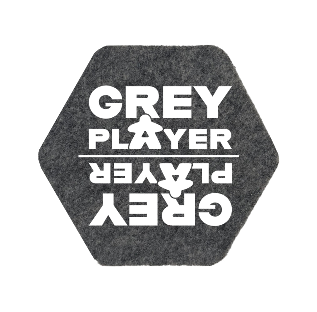 Coaster felt - Grey Player (white grey) - Player colour motif01
