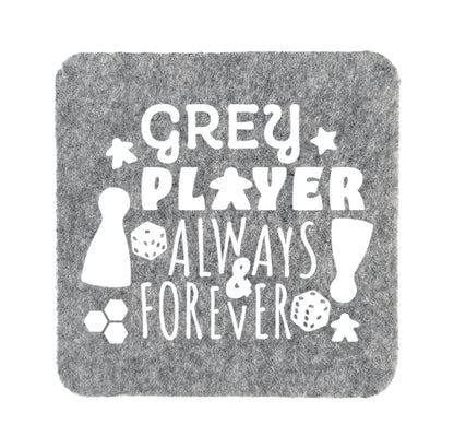 Coaster felt - Grey Player (white grey) - Player colour motif02