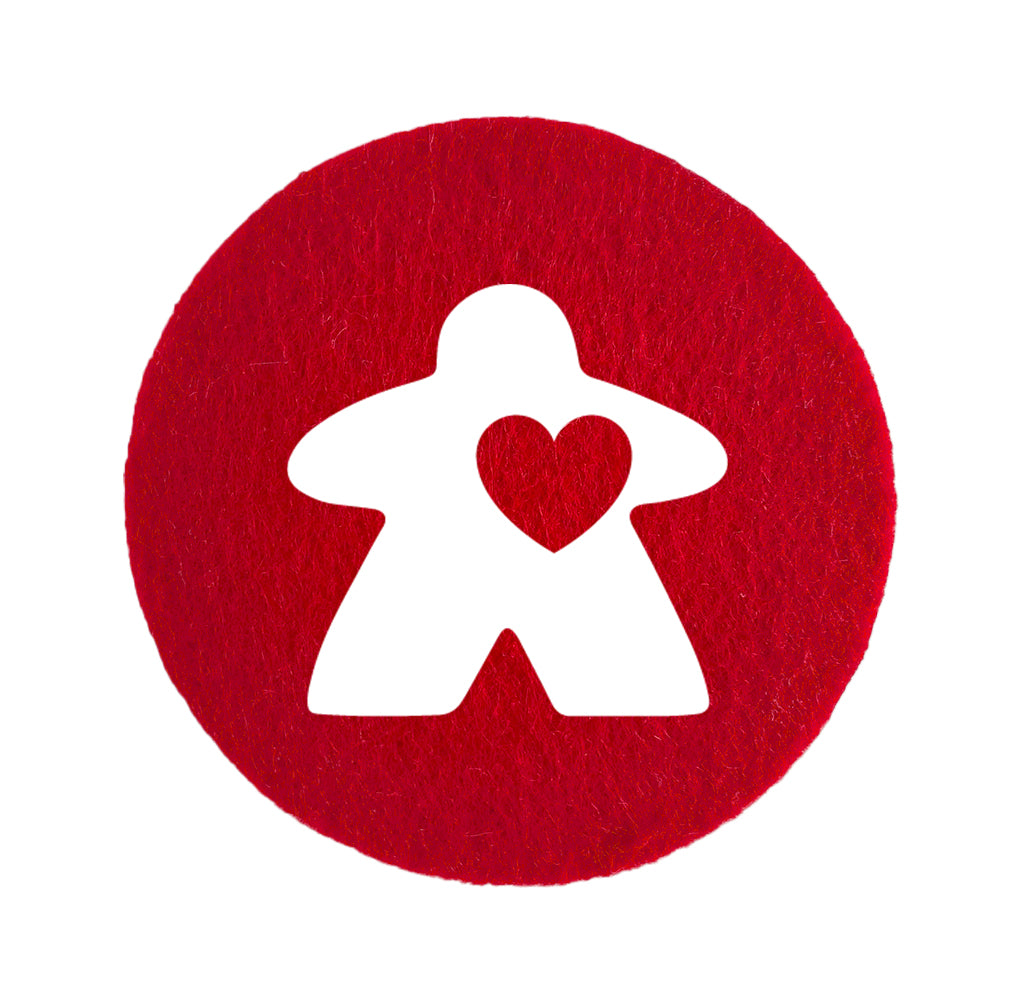 Coaster Felt - Love Meeple Red